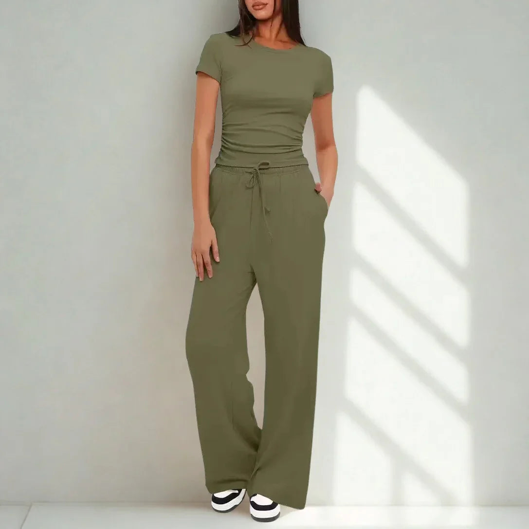 Conjunto Amália™ em Malha Premium de Algodão Misto / O Aconchego Chic Perfeito para Viagens, Passeios e Momentos de Bem-Estar!