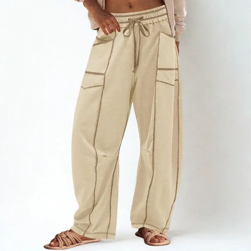 Calça Baggy Anastácia™ em Algodão Misto Super Leve com Cintura Elástica / O Conforto Chic que a Mulher Real Merece!