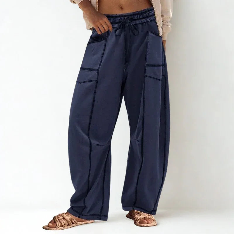 Calça Baggy Anastácia™ em Algodão Misto Super Leve com Cintura Elástica / O Conforto Chic que a Mulher Real Merece!