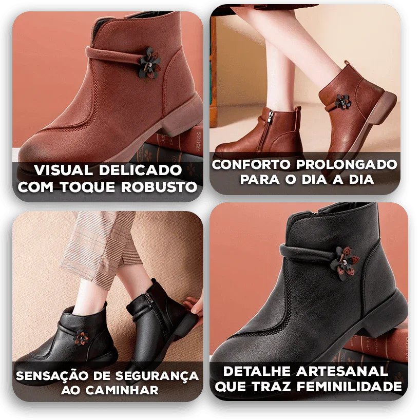 Bota Ana Catarina™ com Forração Macia e Solado Antiderrapante / Segurança e Elegância para os Dias Mais Frios!