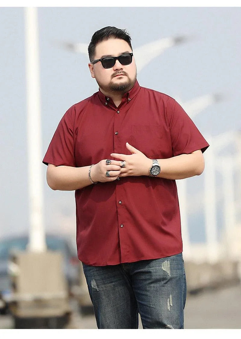 Camisa Masculina Manga Curta modelo Plus Size - Sleeve Classic / A Camisa Social Perfeita para os dias Quentes!
