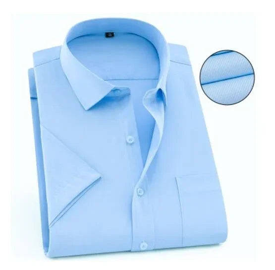 Camisa Masculina Manga Curta modelo Plus Size - Sleeve Classic / A Camisa Social Perfeita para os dias Quentes!