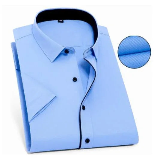 Camisa Masculina Manga Curta modelo Plus Size - Sleeve Classic / A Camisa Social Perfeita para os dias Quentes!