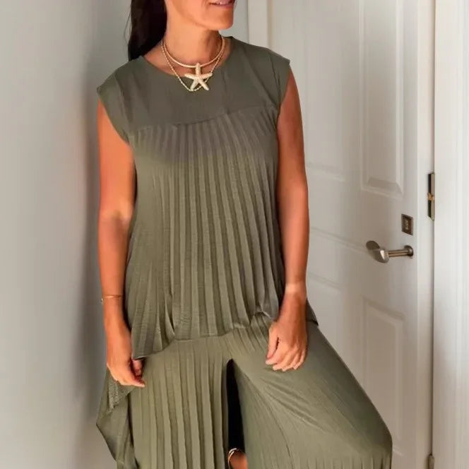 Conjunto Soraya™ em Viscose com Algodão e Design Assimétrico / Seu Novo Favorito para Impressionar com Conforto