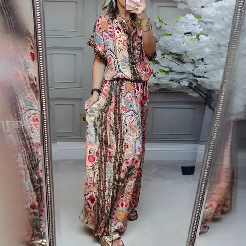 Conjunto Celestine™ em Viscose Leve com Estampa Boho Chic e Modelagem Ampla / A Arte da Leveza em Forma de Look!