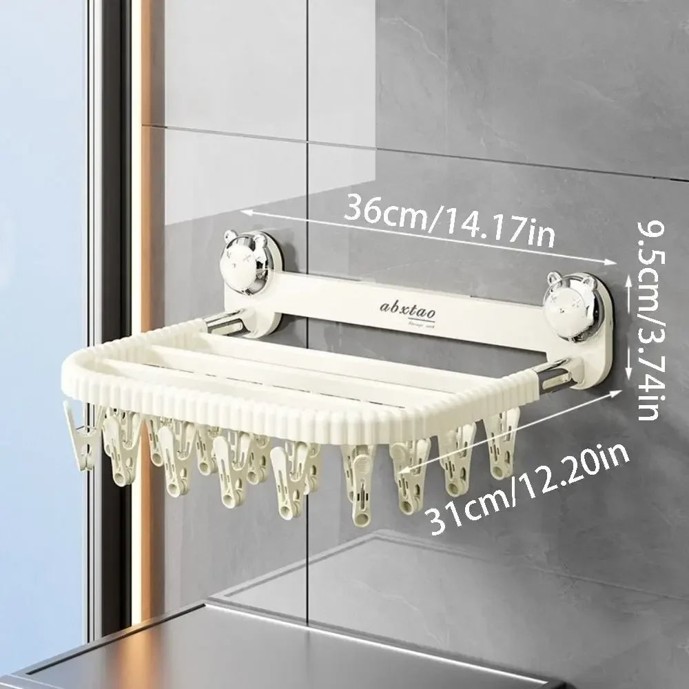 Varal Retrátil de Parede Modern Lar™ com Fixação por Ventosa / Economia de Espaço para Apartamentos e Casas Modernas!