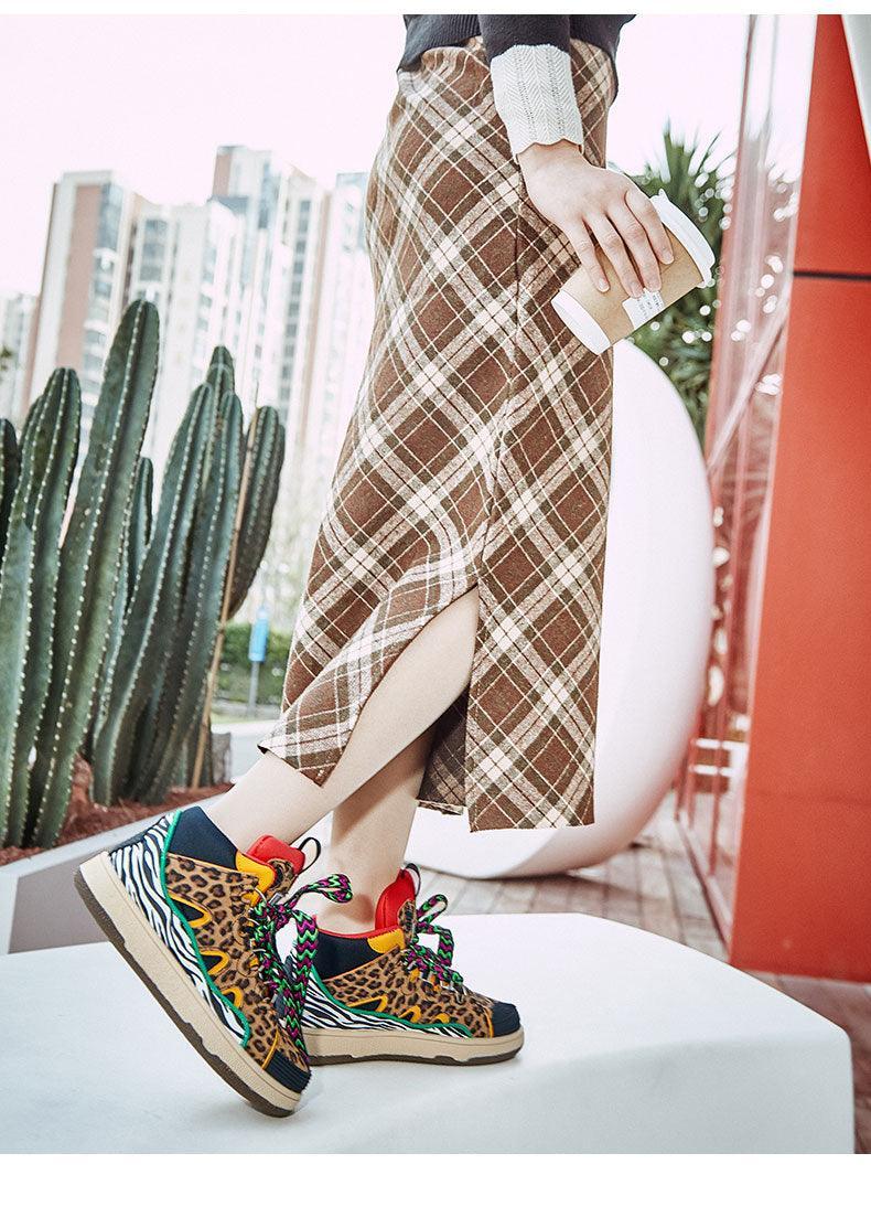 Tênis Unissex de Grife Cano Alto - Leopard Print / Domine as Ruas com Estilo Selvagem!