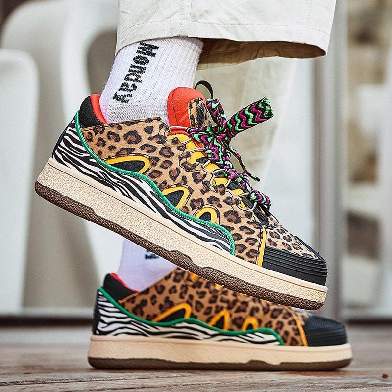 Tênis Unissex de Grife - Leopard Print / Domine as Ruas com Estilo Selvagem!