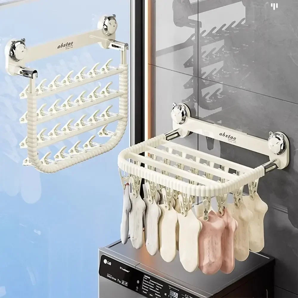 Varal Retrátil de Parede Modern Lar™ com Fixação por Ventosa / Economia de Espaço para Apartamentos e Casas Modernas!