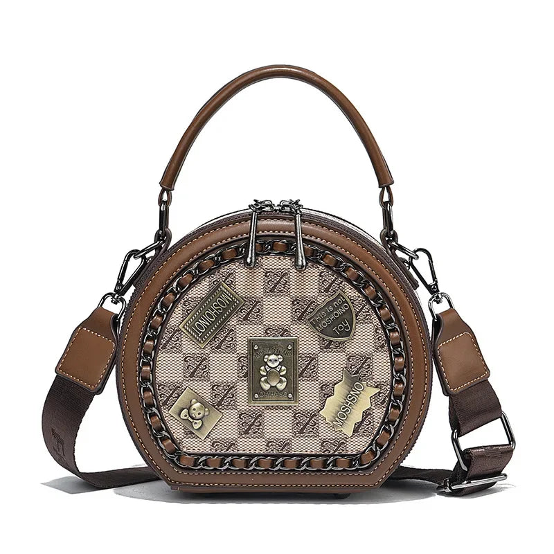 Bolsa Celine™ com Formato Redondo e Emblemas de Luxo / Praticidade e Elegância para Mulheres Autênticas