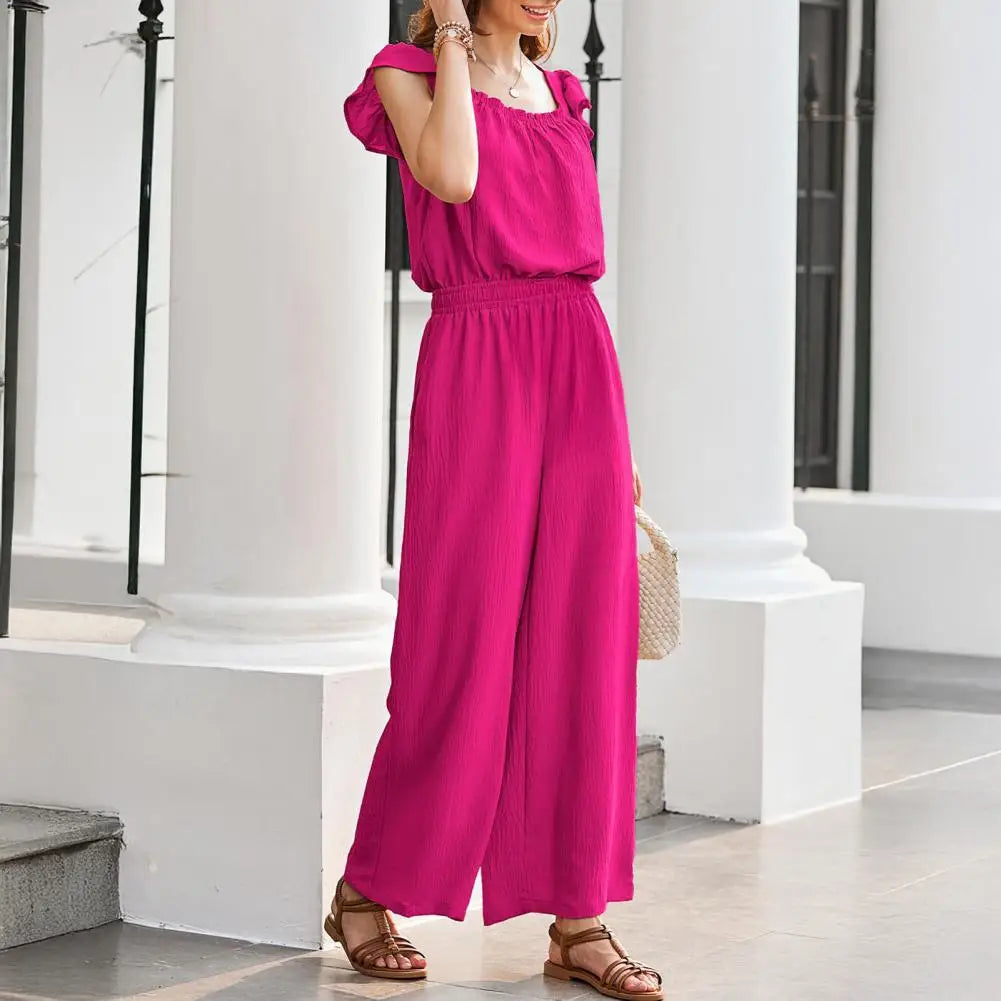 Macacão Donna Lisse™ Em Viscose com Babados Delicados / Um Toque de Charme para Qualquer Ocasião!