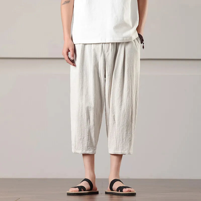 Calça Torino™ em Linho de Algodão Leve / O Toque Sofisticado da Moda Europeia que Inspira o Verão Brasileiro!