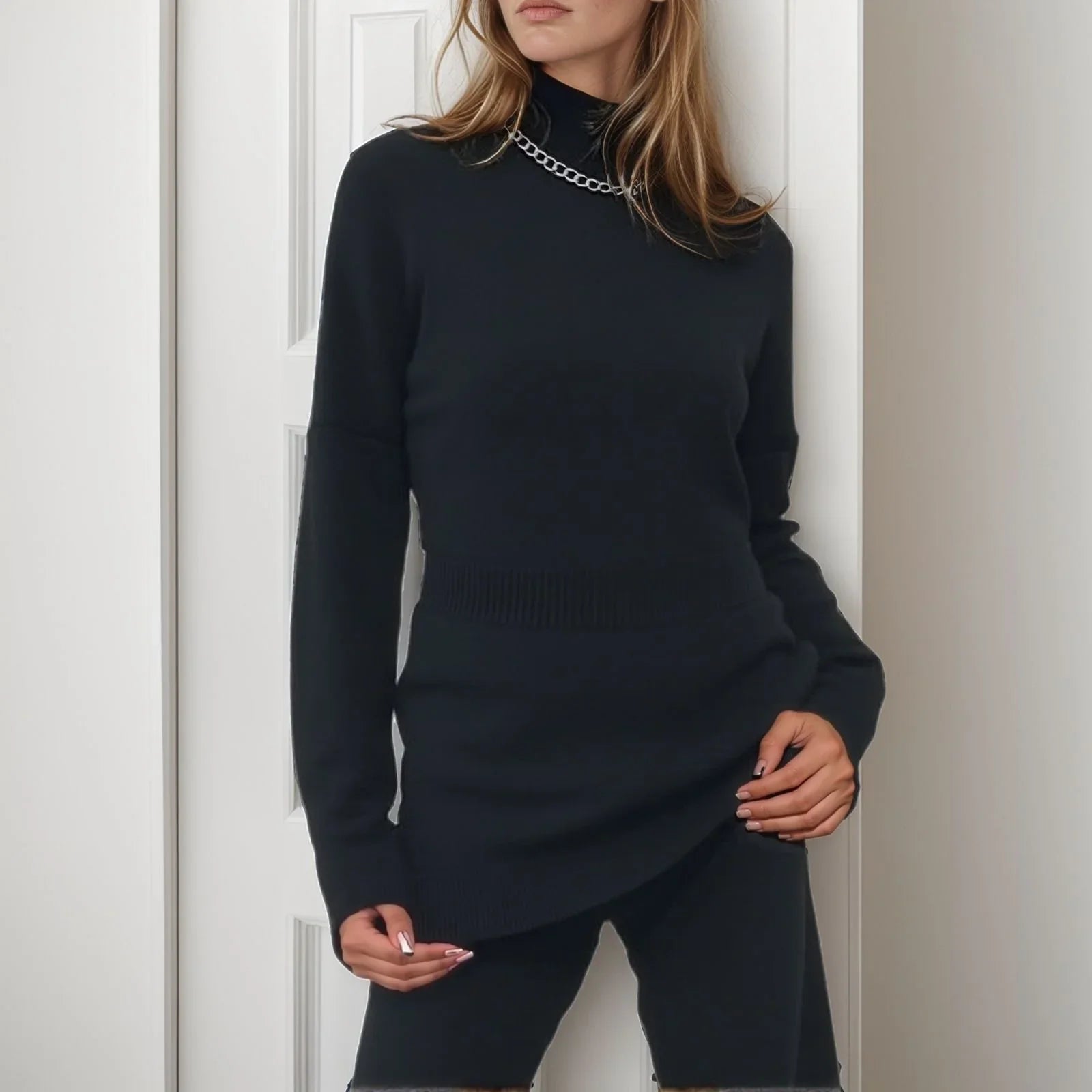 Blusa Capadócia™ em Tricô com Gola Alta / Elegância Atemporal com Toque de Sofisticação Contemporânea!