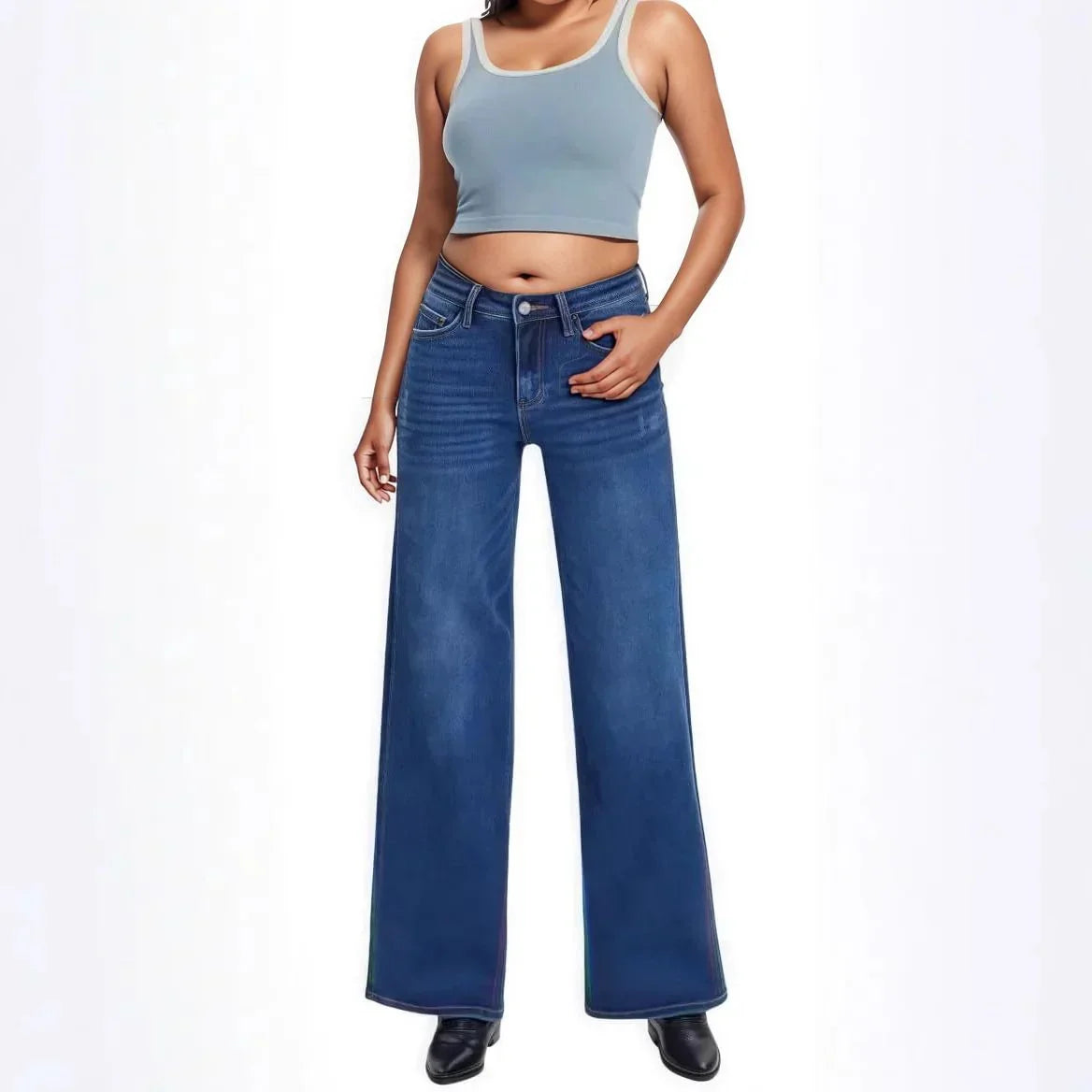 Calça Jeans Marcela™ com Elastano Confort e Corte Baggy Moderno / Conforto Real para Corpos de Mulheres Reais!