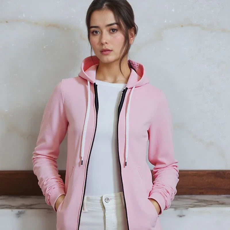 Casaco Longo Lunna™ em Moletom com Capuz Aconchegante/ Estilo Casual Chique para Todos os Momentos.