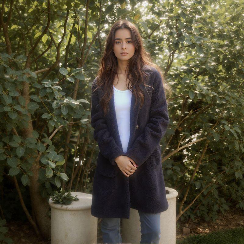 Casaco Elodie™ em Lã Teddy com Gola Alta / Sofisticação Urbana com Conforto Térmico para os Dias Frios!