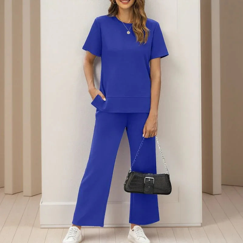 Conjunto Lounge Capri™ em Malha Premium com Calça Pantalona e Blusa Soltinha / O Companheiro Perfeito para Viagens, Passeios e Dias de Conforto Chic!