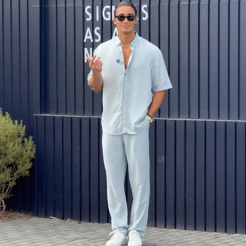 Conjunto Capri Uomo™ em Tecido Inteligente com Design Minimalista / O Luxo Europeu Mediterrâneo para o Verão 2025-2026