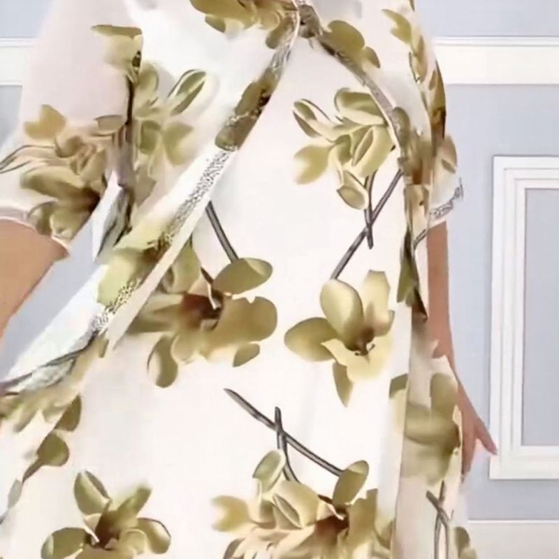 Vestido Magnolia Belle™ com Dupla Camada e Estampa Floral Aérea / Elegância Eterna em um Toque de Leveza e Movimento!