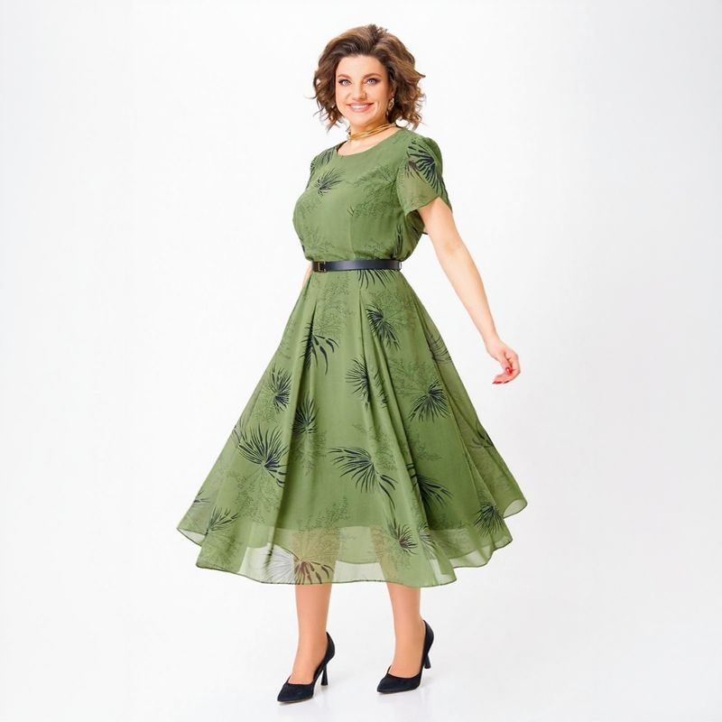 Vestido Sintra™ com Modelagem Mídi, Saia Evasê e Cinto de Brinde / Aura Mística e Elegante para Mulheres Poderosas!