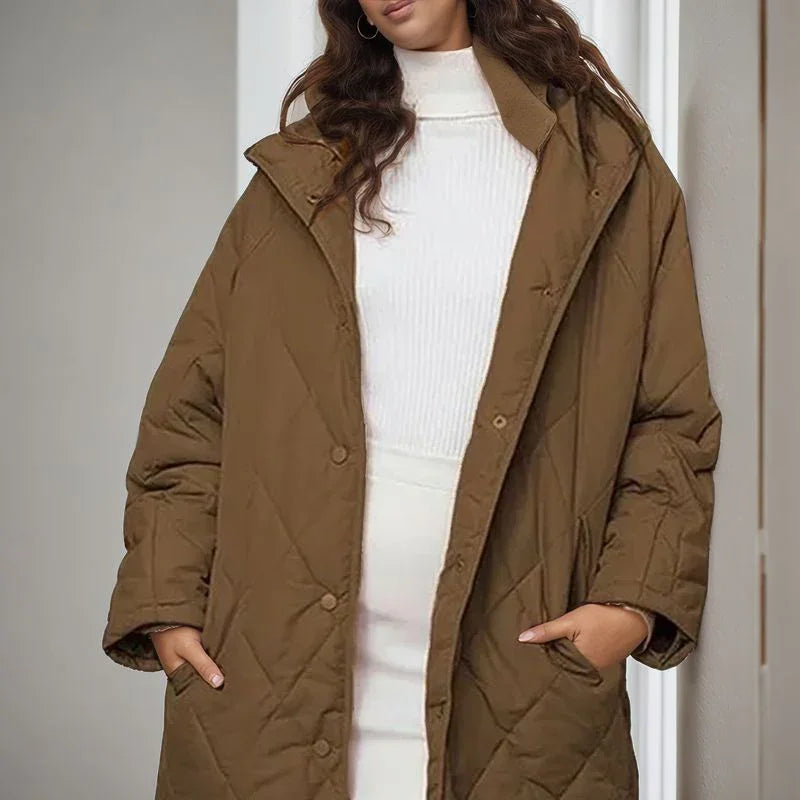 Casaco Mirella™ Estilo Parka com Matelassê Aconchegante / Aconchego Feminino com Estilo Contemporâneo para Enfrentar o Inverno com Classe!
