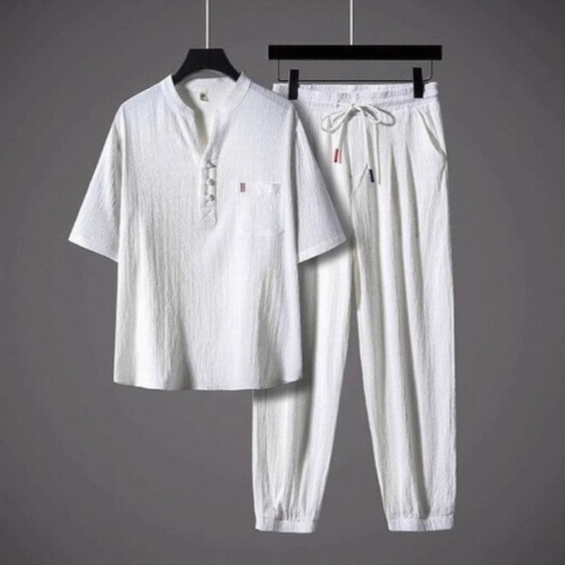 Conjunto Sartori™ em Viscose Premium com Gola Minimalista / O Ponto de Encontro Entre Conforto e Classe!