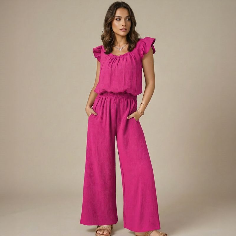 Macacão Donna Lisse™ Em Viscose com Babados Delicados / Um Toque de Charme para Qualquer Ocasião!