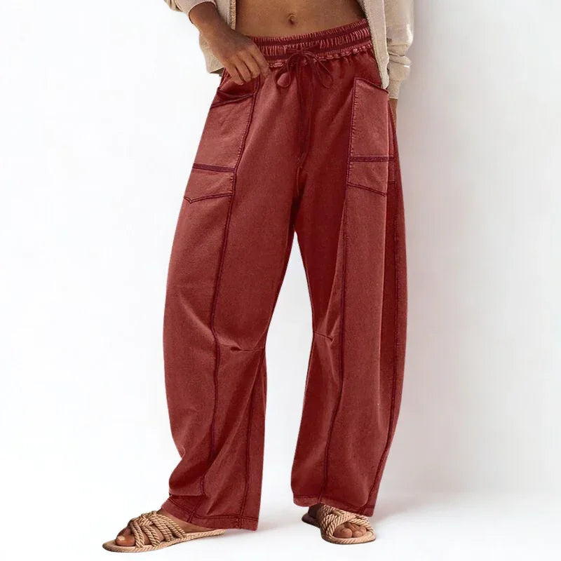 Calça Baggy Anastácia™ em Algodão Misto Super Leve com Cintura Elástica / O Conforto Chic que a Mulher Real Merece!