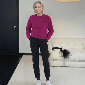 Conjunto Samira™ em Moletom com Estilo Casual e Bordado Delicado / Delicadeza e Estilo para Rotinas com Personalidade