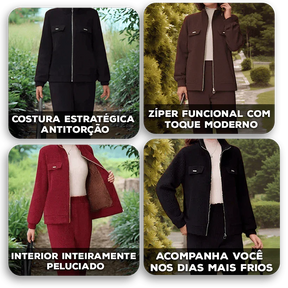 Conjunto Nevani™ com Forro Peluciado e Modelagem Reta / Charme, Maciez e Temperatura Ideal!