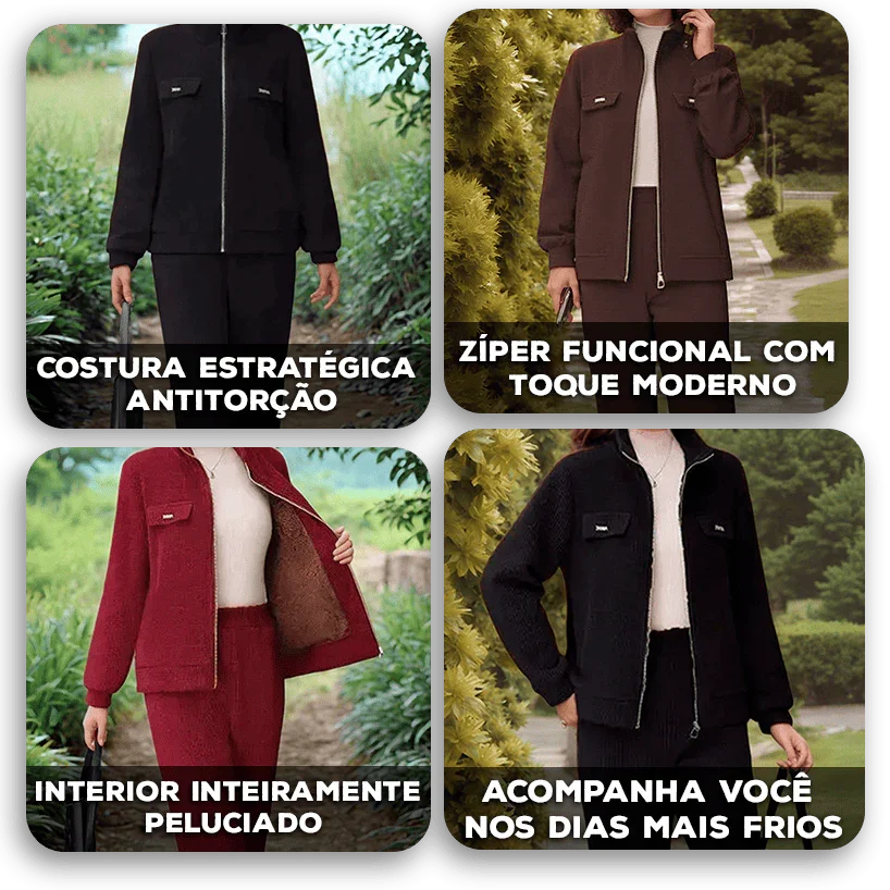 Conjunto Nevani™ com Forro Peluciado e Modelagem Reta / Charme, Maciez e Temperatura Ideal!