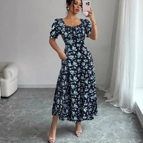 Vestido Camponesa Europeia™ em Algodão com Corte Evasê / Um Toque de Encanto para Iluminar Seus Dias e Noites!