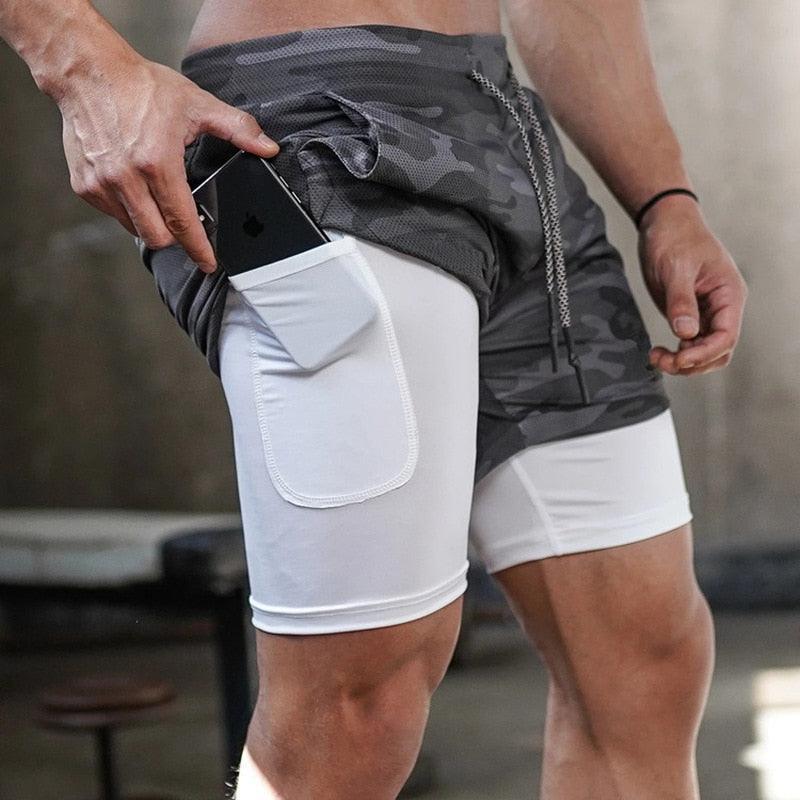 Shorts Masculino 2 em 1 com Suporte Para celular - ProSport / Estilo e Funcionalidade em um Só Produto!