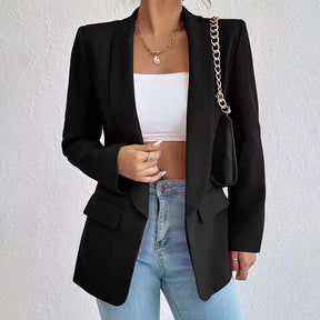 Blazer Amanda™ de Alfaiataria com Lapela Clássica / Do Casual ao Poder: A Peça que Eleva Qualquer Produção!