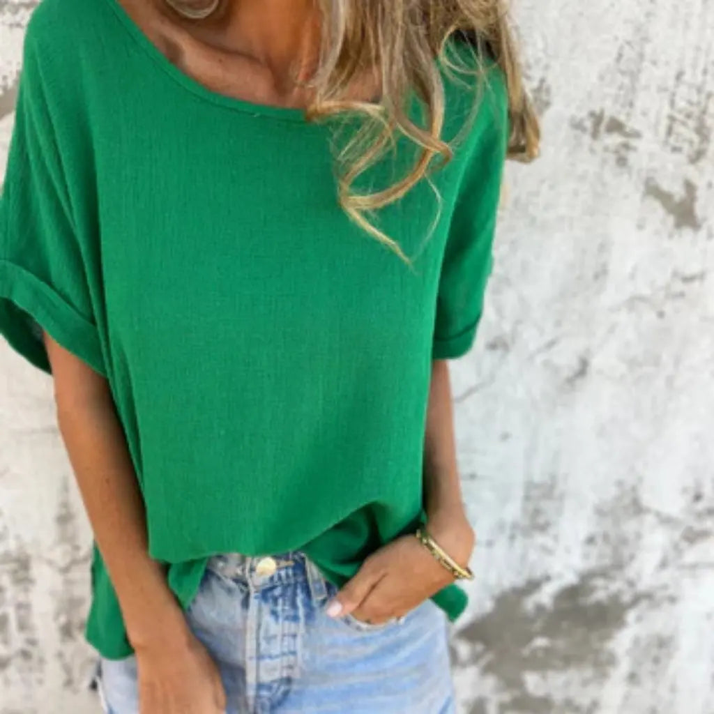 [COMPRE 2, LEVE 3] Blusa Allegra™ em Viscose Rústica com Caimento Despojado / Charme Simples que Combina com Tudo!