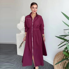 Vestido Romana™ em Sarja Leve com Polo Alfaiataria / Estrutura, Conforto e Elegância Atemporal!