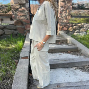 Conjunto Alma™ em Linho de Algodão com Design Minimalista / Para Mulheres que Não Abrem Mão do Conforto e Elegância!