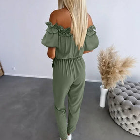 Macacão Dolce Vita™ com Mangas Bufantes e Decote Ombro a Ombro / O Frescor e Romance do Sul da França!