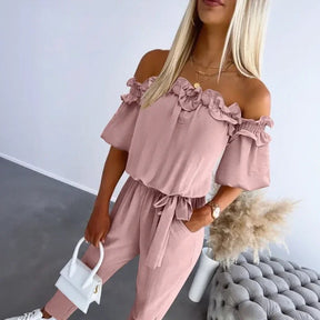 Macacão Dolce Vita™ com Mangas Bufantes e Decote Ombro a Ombro / O Frescor e Romance do Sul da França!