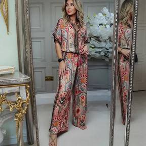 Conjunto Celestine™ em Viscose Leve com Estampa Boho Chic e Modelagem Ampla / A Arte da Leveza em Forma de Look!