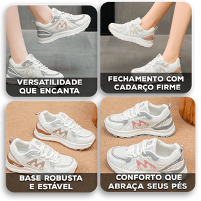 Tênis Gabriella™ com Amortecimento Confort e Base Robusta / Seus Pés Merecem Estilo e Leveza!