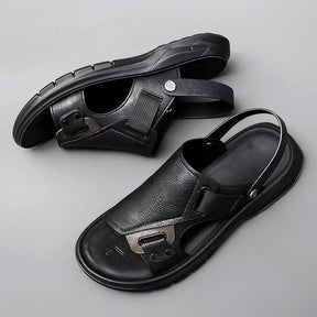 Sandália Masculina Fênix™ em Couro Genuíno / A Sua Melhor Escolha em Conforto, Estilo e Praticidade!