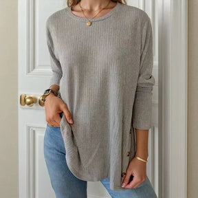 Suéter Dondoca™ em Tecido Canelado e Detalhes Laterais / Um Toque de Delicadeza que Combina com Todos os Momentos!