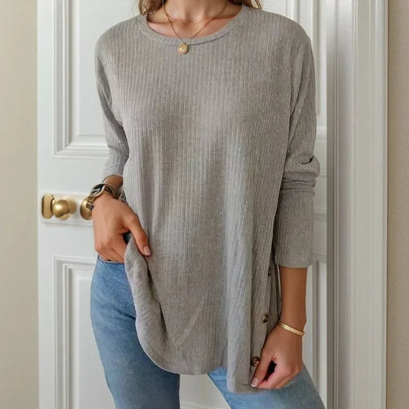 Suéter Dondoca™ em Tecido Canelado e Detalhes Laterais / Um Toque de Delicadeza que Combina com Todos os Momentos!