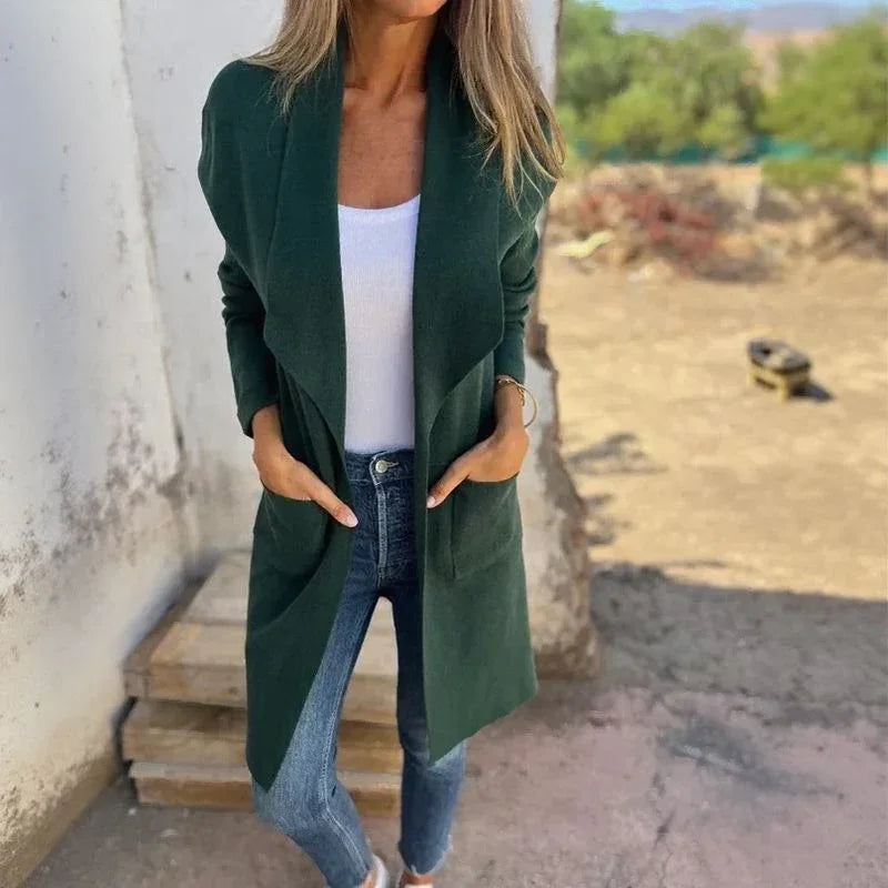 Casaco Mirela™ em Lã com Toque Aveludado e Design Minimalista / Aconchego Sofisticado para a Mulher Moderna!