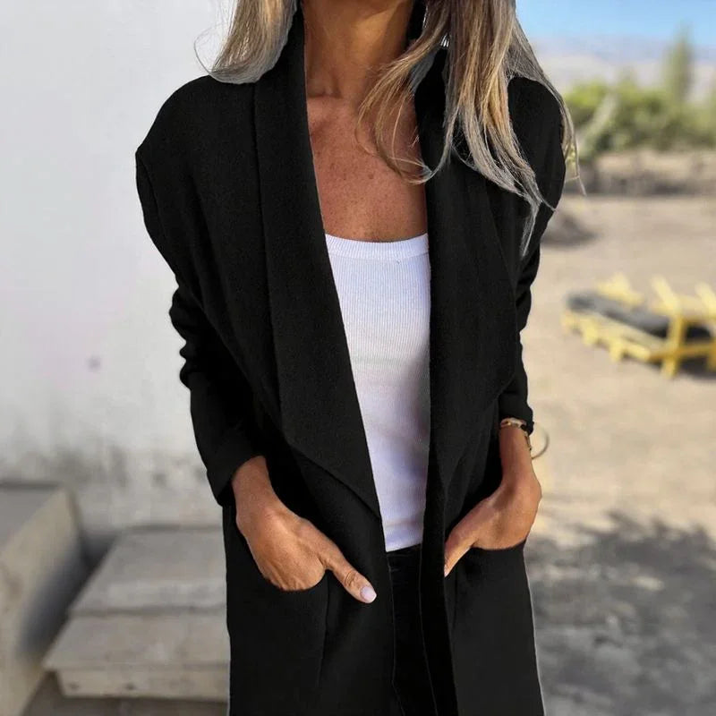 Casaco Mirela™ em Lã com Toque Aveludado e Design Minimalista / Aconchego Sofisticado para a Mulher Moderna!