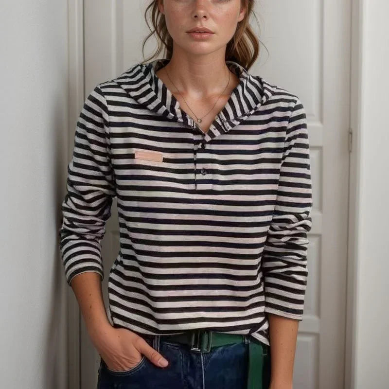 [COMPRE 1 E LEVE 2] Moletom Juliette™ com Capuz e Listras Atemporais / Um Clássico Casual que Nunca Sai de Moda!
