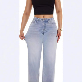 Calça Jeans Marcela™ com Elastano Confort e Corte Baggy Moderno / Conforto Real para Corpos de Mulheres Reais!