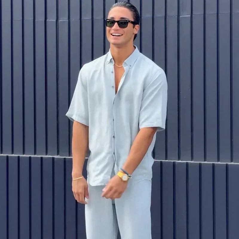 Conjunto Capri Uomo™ em Tecido Inteligente com Design Minimalista / O Luxo Europeu Mediterrâneo para o Verão 2025-2026