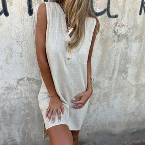 Vestido Mallorca™ em Linho de Algodão com Caimento Confortável / O Minimalismo em Forma de Estilo para Todas as Horas